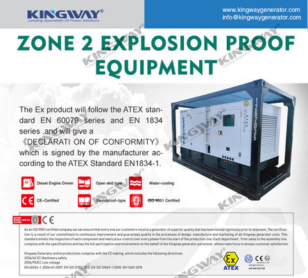 45kva 400v 50hz motore diesel a prova d'esplosione a 3 fasi 4 DNV2.7-1 Generatore diesel ATEX per la zona 2