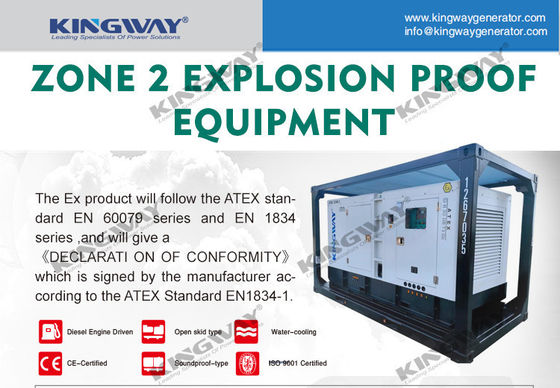 Canopy di piattaforma offshore 25kva 400v 50hz 3 fase 4 filo a prova di esplosione motore diesel ATEX certificato zona 2 generatore offshore