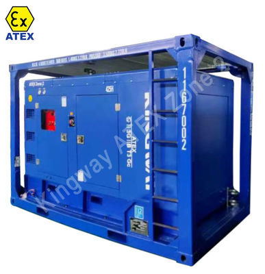 OEM Customized ATEX 3phase 200kw zona2 set di generatori diesel a prova di esplosione DNVGL 2.7-1 motore di servizio di piattaforma a telaio a pattinaggio