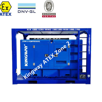Compressore d'aria a prova di esplosione 375 cm3 con telaio di sollevamento DNV2.7-1 e arrester fiamma per campi di petrolio e gas