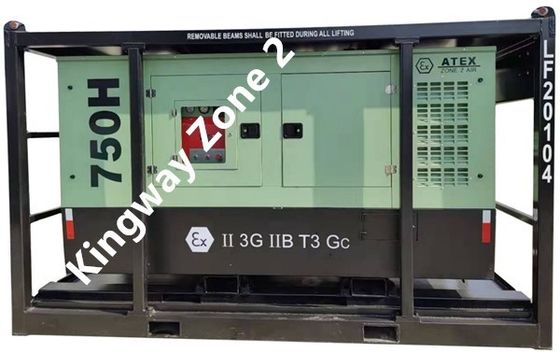 Compressore d'aria a prova di esplosione 375 cm3 con telaio di sollevamento DNV2.7-1 e arrester fiamma per campi di petrolio e gas