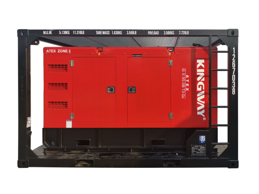 Generatore Diesel Silenziato Kingway ATEX Zona 2 T3 Antideflagrante da 500KVA con Telaio di Sollevamento Certificato DNV