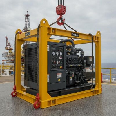 Gruppo elettrogeno diesel della classe di temperatura ATEX zona 2 di 200KVA T3 con telaio di sollevamento offshore DNV 2.7-1